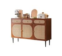 GLigeT Almacenamiento Aparador de Madera Maciza ratán Multifuncional for el hogar con cajones gabinete Almacenamiento clasificación Tres Puertas