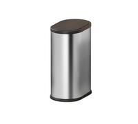 GLigeT Ampliamente utilizado Cubo de basura 6 litros con tapa, diseño ovalado, acero inoxidable. Ideal for cualquier cocina, baño, oficina o hogar(Silver)