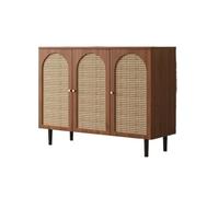 GLigeT Belleza Aparador Sencillo de ratán con Tres Puertas for el hogar, Restaurante, té, Cocina, Almacenamiento, 120 cm