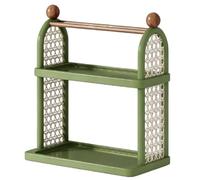 GLigeT Cocina Portavasos de escritorio, mesa almacenamiento, estante exhibición doble capa, colocación(Green)