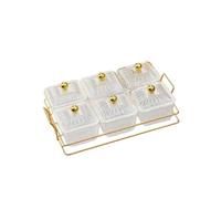 GLigeT Condimentos Bandeja for servir dividida con tapa, bandeja for aperitivos, platos for frutos secos y frutas Fiestas(Transparent)