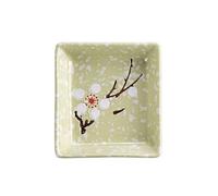 GLigeT Condimentos Plato de cerámica for condimentos, salsas, aperitivos, postres, sushi, bandeja sabores, vajilla y platillos Fiestas(Green)