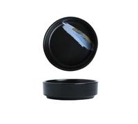 GLigeT Condimentos Plato de cerámica for salsa soja, condimentos, plato redondo for el hogar, ensalada, tomate Fiestas(Black blue)
