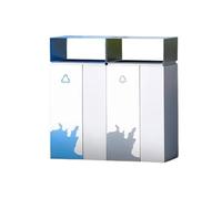 GLigeT Cubo de Basura Área pública Tres botes de basura clasificados Lugar escénico al aire libre Contenedor de basura de metal Cubo de reciclaje