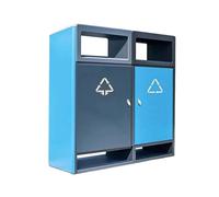 GLigeT Cubo de Basura Contenedor de basura doble for áreas públicas, contenedor de basura metálico for exteriores de calle Cubo de reciclaje