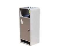 GLigeT Cubo de Basura Cubo de basura con cenicero de acero inoxidable for fumar al aire libre Cubo de reciclaje