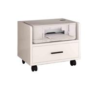 GLigeT Dormitorio Estante Debajo del Escritorio, Estante for Impresora con cajón, Soporte for mesita de Noche, Organizador Oficina, gabinete móvil, Simple Oficina(Blanco)
