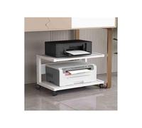 GLigeT Dormitorio Estante for Impresora Debajo del Escritorio, Organizador de Archivos, escáner Copia, Soporte Todo en uno, Bandeja Multifuncional con Ruedas Oficina(Blanco)