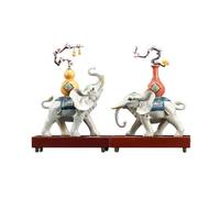 GLigeT Escultura Un par de Adornos de Elefante for Sala de Estar, Oficina y Vitrina de vinos. Estatuas Decorativas