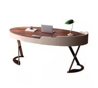 GLigeT Estudio Escritorio Moderno con cajón y Tomas de Corriente, Escritorio Vintage for Oficina en casa Marco latón Ordenador(S)