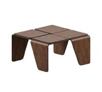 GLigeT Fin Juego de Mesa Centro Madera Modular, mesas salón entrelazadas, decoración geométrica Café(Bruin)