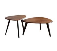 GLigeT Fin Juego de Mesa Centro Nido Madera con Forma lágrima y Patas cónicas, diseño Moderno Mediados Siglo Café