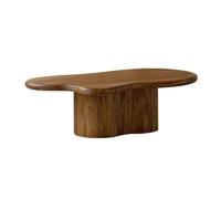 GLigeT Fin Mesa de Centro Madera con Acabado Borde Vivo, Base Curvada, decoración for Sala Estar Café