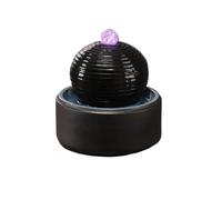 GLigeT Fuente de Interior Mini Fuente de cerámica sobremesa for Interiores, Moderna Agua for Sala Estar Fuente de Mesa(Negro)