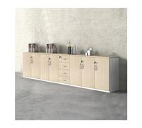 GLigeT Hogar Archivador de Dos Combinaciones Gabinete Almacenamiento Madera Siete Puertas y Cuatro cajones Datos Oficina 3,2 m con Cerradura