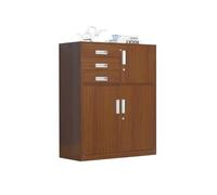 GLigeT Hogar Archivador de Oficina Multifuncional con Cerradura Gabinete Almacenamiento Datos Archivos Tres cajones Gran Capacidad 1 gabinete doméstico Hierro(Bruin)