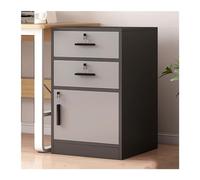 GLigeT Hogar Archivador de oficinaGabinete Almacenamiento Madera con Dos cajones y una puertaArchivador cerraduraAlmacenamiento multicapaGabinete Lateral pequeño(Negro)