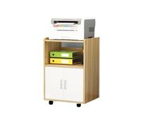 GLigeT Hogar Estante de Oficina extraíble, Estante for Impresora, archivador, Almacenamiento Varios Niveles con Puerta, gabinete Lateral Escritorio(Multi-Colored)