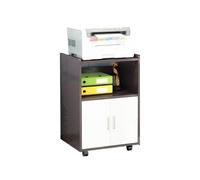 GLigeT Hogar Estante de Oficina extraíble, Estante for Impresora, archivador, Almacenamiento Varios Niveles con Puerta, gabinete Lateral Escritorio(Negro)