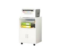 GLigeT Hogar Estante de Oficina extraíble, Estante for Impresora, archivador, Almacenamiento Varios Niveles con Puerta, gabinete Lateral Escritorio(Blanco)