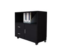 GLigeT Hogar Gabinete bajo móvil de Archivo Trasero Engrosado Datos Almacenamiento Oficina Impresora con Ruedas(Negro)