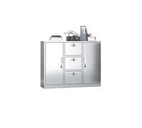 GLigeT Hogar Gabinete de Almacenamiento Gran Capacidad, Mueble Oficina, cajón Datos, archivador Acero Inoxidable 304