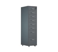 GLigeT Hogar Organizador de Datos Archivos Metal, cajón Almacenamiento Multifuncional for Oficina, archivador Gran Capacidad 8 Capas con Cerradura(Grey)