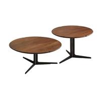 GLigeT Mesas Juego de Mesa Centro Nido Madera: mesas Redondas Modernas con Patas metálicas Tipo trípode Mesa