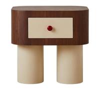 GLigeT Mesitas Mesita de Noche Dos Tonos con un cajón y Patas Soporte cilíndricas Dobles for Dormitorio Auxiliar(Bruin)