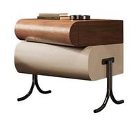 GLigeT Mesitas Mesita de Noche giratoria 2 cajones con Patas Metal for organizar el Almacenamiento del Dormitorio Auxiliar(Grande)