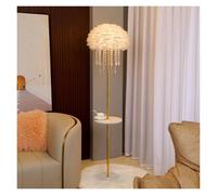 GLigeT Multifunción Lámpara de pie plumas con mesa, lámpara romántica 63,78 pulgadas altura for sala estar, dormitorio, oficina y otra iluminación Oficinas(Blanco)