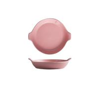GLigeT Plato redondo para lasaña con dos orejas, plato de cerámica, plato de carne, plato de ensalada, plato para hornear, plato para tartas, platos para hornear (C)