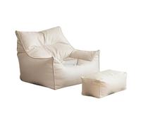 GLigeT Salas de Estar Sofá Lazy Bean Bag, sillón reclinable de Lectura Individual for apartamento pequeño, Silla con Respaldo Informal(Blanco)