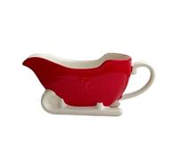 GLigeT Salsera Cubo de Jugo de Navidad, Salsera de cerámica Espesa, Plato for Salsa de Crema, jarras de Leche con Forma de Trineo en Relieve Jarra de Salsa