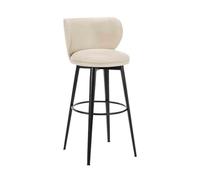 GLigeT Taburete de bar, moderno y sencillo, taburete giratorio para el hogar, silla de isla, silla de respaldo, silla de bar (blanco)