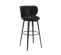 GLigeT Taburete de bar, moderno y sencillo, taburete giratorio para el hogar, silla de isla, silla de respaldo, silla de bar (negro)