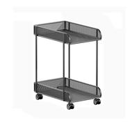 GLigeT Ventilación Soporte for Torre de CPU, Soporte Negro for PC, for 2 Niveles, Carrito for computadora móvil Metal, Estuche for Host for el hogar con Ruedas Práctico(Medio)