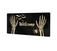 Glilade Alfombrilla de mouse grande para juegos, impermeable, antideslizante, con bordes cosidos, para computadora, laptop, teclado, oficina, hogar, trabajo, 12 x 31.5 pulgadas (calavera bienvenida)