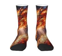 Glilade Calcetines divertidos y acogedores para hombre, calcetines deportivos suaves para mujer, calcetines casuales para regalo (dragón de fuego rojo)