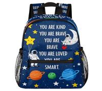 Glilade Mochila escolar para niños y niñas, mochila escolar con hebilla en el pecho, mochilas ligeras para jardín de infantes, para viajes, guardería, campamento (planeta astronauta valiente)