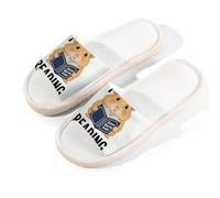Glilade Pantuflas de casa para mujeres y hombres, antideslizantes, para interiores, puntera abierta, transpirables, de verano, para dormitorio, talla M (lectura de hámster)