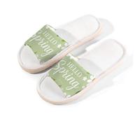 Glilade Pantuflas de casa para mujeres y hombres, antideslizantes, para interiores, puntera abierta, transpirables, de verano, para dormitorio, talla S (flor de hola primavera)