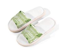 Glilade Pantuflas de casa para mujeres y hombres, antideslizantes, para interiores, puntera abierta, transpirables, de verano, para dormitorio, talla S (Hola primavera)