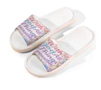 Glilade Pantuflas de casa para mujeres y hombres, antideslizantes, para interiores, puntera abierta, transpirables, de verano, para dormitorio, talla L (todas las cosas son posibles flores)