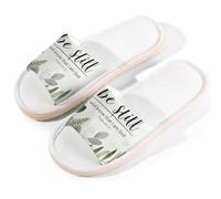 Glilade Pantuflas de casa para mujeres y hombres, antideslizantes, para interiores, puntera abierta, transpirables, de verano, para dormitorio, talla XL (Be Still)