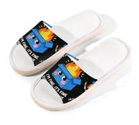 Glilade Pantuflas de casa para mujeres y hombres, antideslizantes, para interiores, puntera abierta, transpirables, de verano, para dormitorio, todo está bien, Todo bien, 8.5/9 UK Wide