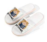 Glilade Pantuflas de casa para mujeres y hombres, antideslizantes, para interiores, puntera abierta, transpirables, de verano, para dormitorio, talla L (lectura de hámster)