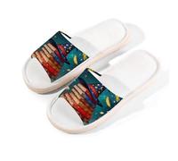 Glilade Pantuflas de casa para mujeres y hombres, antideslizantes, para interiores, puntera abierta, transpirables, de verano, para dormitorio, si puedes leer, Si puedes leer, 39/40 EU