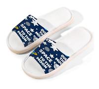Glilade Pantuflas de casa para mujeres y hombres, antideslizantes, para interiores, puntera abierta, transpirables, de verano, para dormitorio, talla XL (espacio de cohete lunar)