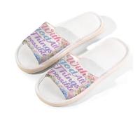 Glilade Pantuflas de casa para mujeres y hombres, antideslizantes, para interiores, puntera abierta, transpirables, de verano, para dormitorio, talla M (todas las cosas son posibles flores)